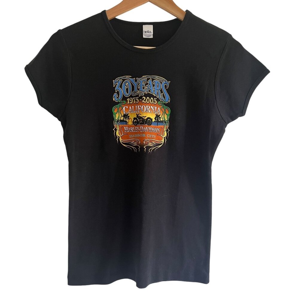 Harley-Davidson 30 Years Anniversary Large California Tee Black Biker Babe